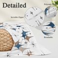 thumbnail image 2 of Blue Brown Diamond Pillow Covers, Linen Long Throw Pillow Case, Modern Geometric Middle Century Holiday Pillow Protector Decorative Cushion Cover for Living Room/Bedroom 20" x 26", 2 of 8