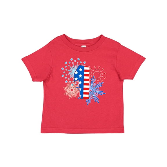 Inktastic First Birthday Fourth of July Fireworks Boys or Girls Baby T-Shirt
