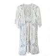 thumbnail image 2 of Qzwdhjm Women's Beach Coverup Mesh Hollow Out Midi Cardigans Cover Ups 3/4 Sleeve Open Front Swim Suits Cover Up Summer Beachwear Coverups, 2 of 7