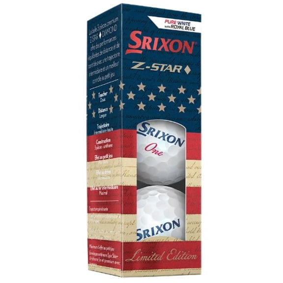 Srixon Z-Star Diamond Limited USA Golf Balls (White, 3pk) 1 Sleeve 2026 NEW