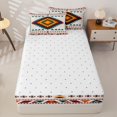 thumbnail image 4 of jejeloiu Bold Tribal Zipper Full Size Comforter Sets with Fitted Sheet and 2 Pillowcases,Geometric Print Zipper Bedding Set For Boys,Multi White,Reversible,4 Pieces, 4 of 7