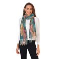 thumbnail image 2 of FORMRS Womens Scarf Winter Soft Long Big Warm Shawls Wrap Tassel Scarves, Pink Water Lilies Pattern, 2 of 9