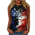 thumbnail image 2 of Frostluinai Women's Cheap 4th of July Tanks Vintage Sleeveless Tanks Crew Neck American Flag Shirts Plus Size Loose Fit Tanks, 2 of 5