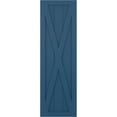 thumbnail image 5 of Ekena Millwork 12"W x 62"H True Fit PVC Single X-Board Farmhouse Fixed Mount Shutters, Sojourn Blue (Per Pair - Hardware Not Included), 5 of 9