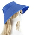 thumbnail image 2 of Jinhomg Womens Summer Straw Hats Lightweight Casual Wide Brim Topless Sun Hat UV Protection Visor Foldable Beach Hat for Ladies Winter Saving Blue, 2 of 7