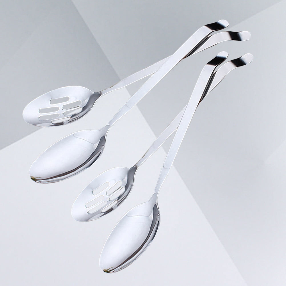 UPKOCH 4Pcs Stainless Steel Ladle Long Handle Portion Control Serving Spoon Set Silver