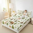 thumbnail image 4 of Manfei Bear Rabbit Fox Full Size Sheets 4-Piece for Children Teens,Jungle Animal Breathable Bed Sheets,Woodland Wildlife Lightweight Sheet Sets,Breathable Home Decor, 4 of 7
