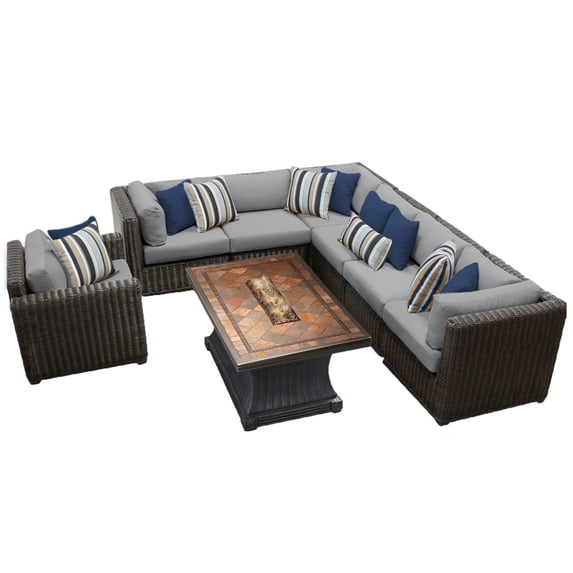 Rustico 8 Piece Outdoor Wicker Patio Furniture Set 08g