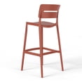 thumbnail image 4 of WestinTrends Playa Stackable Polypropylene Resin Plastic Outdoor Patio Bar Stools (Set of 2), Red, 4 of 16