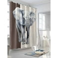 thumbnail image 3 of Vintage Elephant Shower Curtain Set, Waterproof Shower Curtains for Bathroom, Modern Art Animal Watercolor Washable Fabric Cloth Bath Curtain for Bathtub Decoration with Hooks 72x78 Inches, 3 of 6