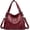 Burgundy, variant on Sunyuer Vintage Hobo Bag for Women, Large Capacity PU Soft Leather Slouchy Tote Purse Single Shoulder Crossbody Handbag