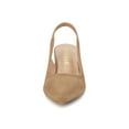 thumbnail image 6 of DARING DIVA Women's Pointed Toe Chunky Heel Pumps Slingback Heel Nude 7, 6 of 7