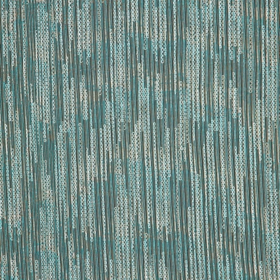 Zelouf Kate Infinity Foil Pleated Lurex Mesh , Sewing, DIY, Crafts Fabric by the Yard, Aqua/silver, 3 Yard