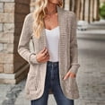 thumbnail image 6 of Annhoo Womens Cardigan Sweater Open Front Long Sleeve Knitwear with Pockets fall winter Casual Solid Color Outwear, 6 of 9