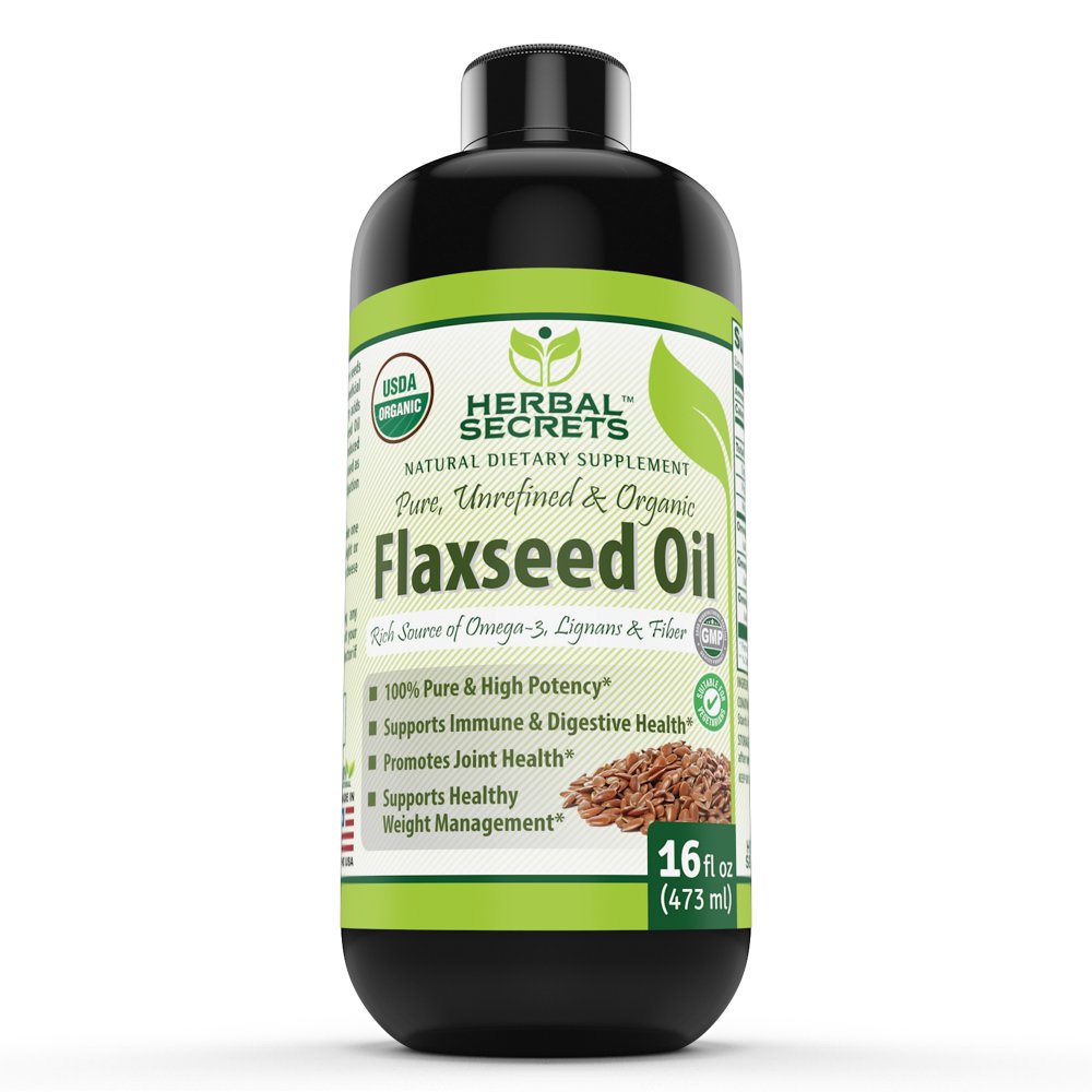 Herbal Secrets Organic Flaxseed Oil 16 Fl Oz
