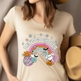 thumbnail image 4 of Let’s Go Ghouls T-Shirt | Cute Pastel Ghost & Rainbow Graphic Tee, White, Size S, 4 of 6