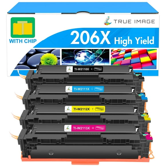 206X Toner Cartridges 4 Pack High Yield: MFP M283cdw M255dw M283fdw 206A 206 Set Compatible Replacement for HP 206X for HP Color LaserJet Pro MFP M28