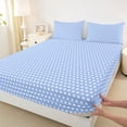 thumbnail image 3 of Homewish Chic Polka Dots Queen Sheet Sets,Modern Minimalsit Geometric Flat Sheet,Blue White Queen Fitted Sheet For Boys Girls,Ultra Soft Home Decor,4 Pieces, 3 of 7