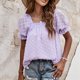 thumbnail image 2 of Tops de Mujer Elegantes Blusas Casuales Camisas Erógenas de Gasa de Moda Dulce Cuello Cuadrado Doble Manga Corta Odeerbi ODB168042, 2 of 8