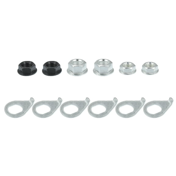 Unique Bargains 1 Set Bicycle Nuts and Bicycle Safety Washer Kit M8/M9.5/M10 Bicycle Nut with M8/M10 Bike Safety Washer