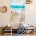 thumbnail image 2 of Seashells Tapestry, Pastel Toned Beach Scene with Sand and Waves Summer Season Holiday Vacation Theme, Wall Hanging for Bedroom Living Room Dorm Decor, 60W X 80L Inches, Multicolor, by Ambesonne, 2 of 5