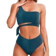 thumbnail image 4 of Traje de baño de Bikini Nikou dos piezas mujer un solo hombro durabilidad probada en el tiempo, 4 of 6