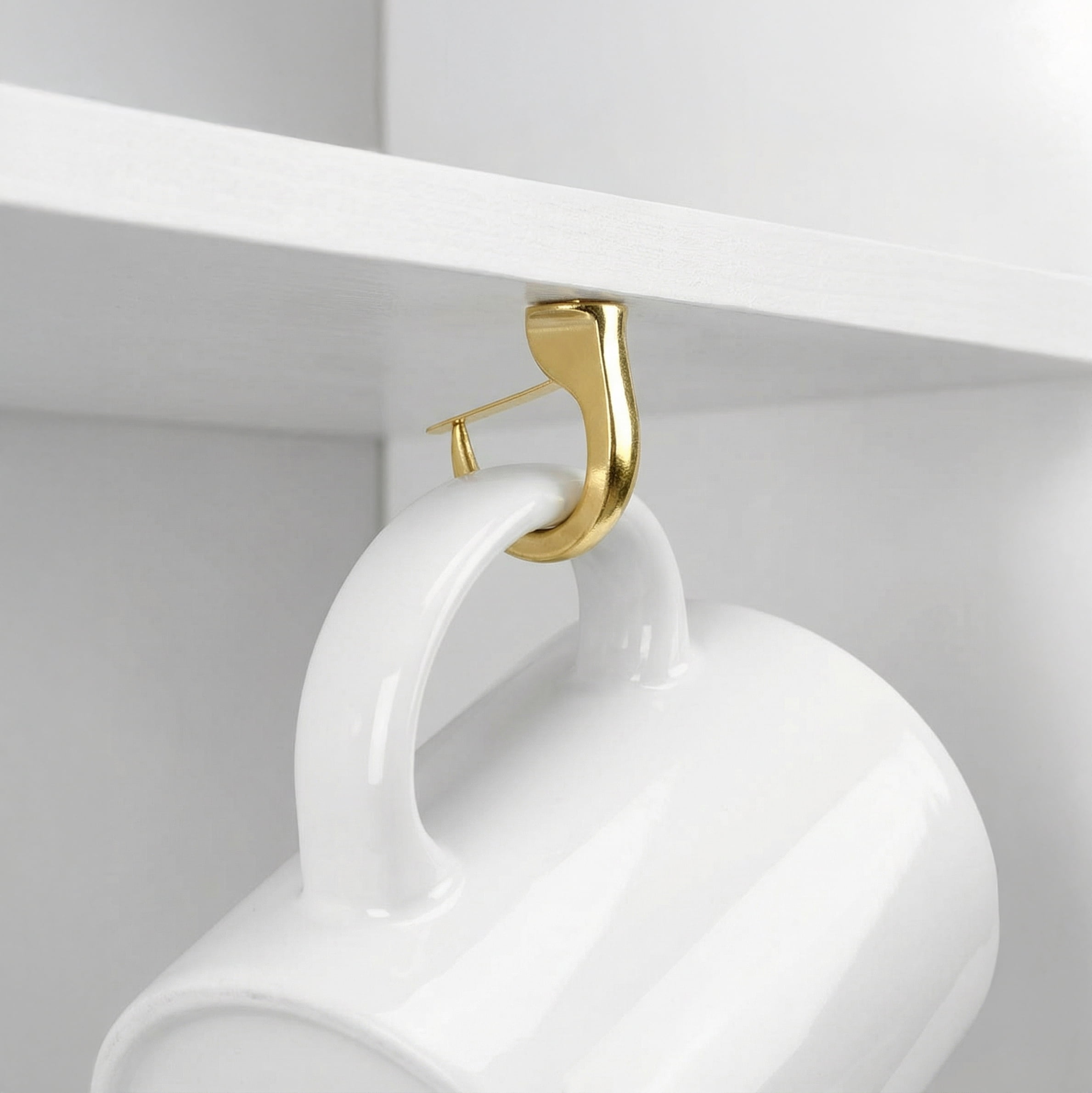 (3 pack) Ook Safety Cup Hooks, 7/8", 0.5 lbs, Screw Hooks, Steel, Brass Finish, Gold, 4 pack