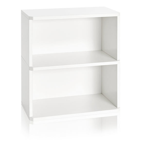 Way Basics Webster 2-Shelf Bookcase and Storage Shelf, White