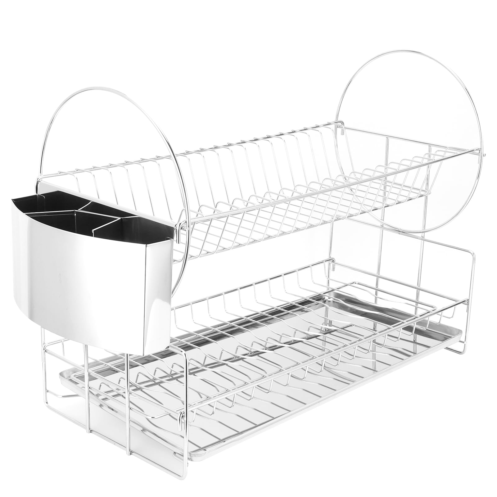 Dish Rack Easy To Clean Dish Drying Rack Double Layer Full Size Plates Stainless Steel Dish Drainer Dishes For Bowls Home Kitchen Restaurant Walmart