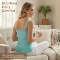 thumbnail image 2 of COUVER Women's 1-Inch Lace Trim Scoop Neck Cami Top Candy Blue One Size, 2 of 6