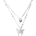 thumbnail image 1 of Collar mujer y collar doble mariposa cadena acero titanio, 1 of 8
