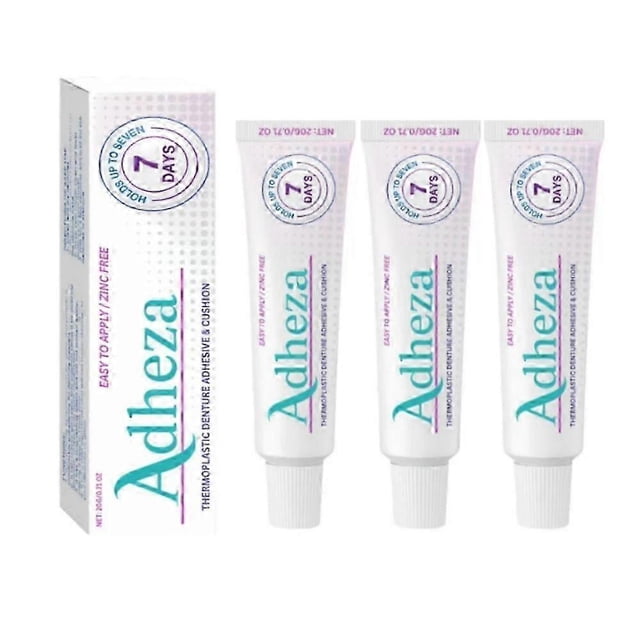 Adheza Thermoplastic Denture Adhesive, Zinc-Free Formula Long-Lasting Hold Up to 7 Days Secure Fit