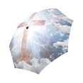 thumbnail image 1 of SUNENAT Religious Cross in Sparkling Light Automatic Foldable Umbrella, Windproof Lightweight Portable Outdoor Sun Umbrella with UV Protection, 1 of 5