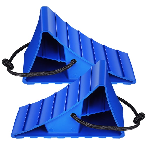 Minkissy 2Pcs Sturdy Rubber Wheel Chock for Trucks and Campers on Slippery Roads