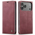 thumbnail image 2 of CaseMe Leather for iPhone 17 Pro Max Case, Flip Wallet Leather Case with Card Holder Magnetic Closure Shockproof Kickstand Protective Phone Cases Cover for iPhone 17 Pro Max,Wine Red, 2 of 12