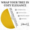thumbnail image 5 of FabricLA Golden Yellow Faux Fur Tree Skirt Cut - 60-Inches with Rounded Edges (No Backing) for Christmas, 5 of 8