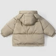 thumbnail image 4 of Otqutp Boys and Girls Winter Thickened New Cotton Jacket Coat Toddler Coat Hoodie Down Jacket Winter Warm Puffer Jacket with Pocket(Khaki,3-4 Years), 4 of 4