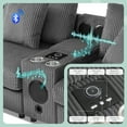 thumbnail image 4 of LUCKHAO Corduroy Modular Sectional Sofa with Bluetooth Speakers, 114*64'' L Shaped Upholstered Deep Seat Couch , with Console,USB Charger,Cup Holders,Storage,Ottoman, 4 of 23
