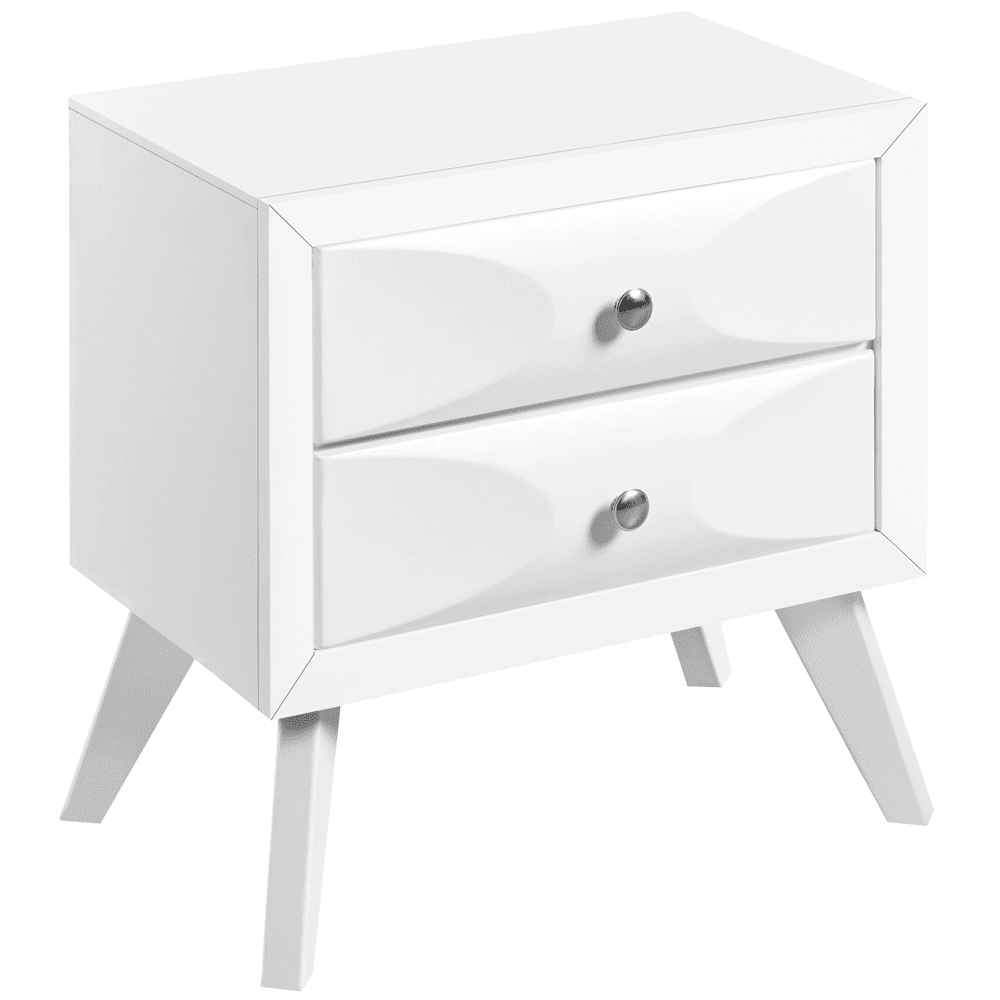Renwick Modern Vintage 2-Drawer End Table with Spacious Storage, White