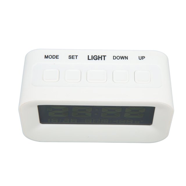 Despertador LCD Para Niños, Despertador Digital Función De Repetición Diseño De Retroiluminación Alarmas Musicales Para La Escuela Para El Dormitorio ANGGREK Blanco