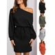 thumbnail image 3 of Vestido, Vestido de mujer de manga larga con cintura elástica vestido casual de otoño Tomshoo Negro/Grande, 3 of 7