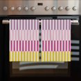thumbnail image 2 of Colorful Stripe Kitchen Towels Set of 2, Water Absorbent Dish Towel, Modern Pink Purple Yellow Vertical Striped Decorative Hand Towels - Quick Drying Cloth for Cooking Baking, 18x28 Inch, 2 of 8