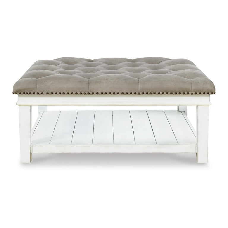 Kanwyn Upholstered Ottoman Table - Whitewash Kanwyn Upholstered Ottoman Table - Whitewash