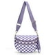thumbnail image 1 of Bolsa cruzada a cuadros tipo silla de nylon para mujer morada, 1 of 6