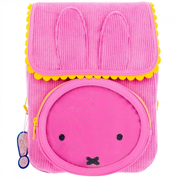 Miffy Corduroy and Faux Leather Pin Trading Backpack with Enamel Pin