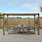 Sunjoy Brandon Outdoor 12 ft. x 10 ft. Steel Frame Pergola for Patio, Garden and Backyard Activities