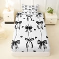 thumbnail image 3 of Erosebridal Teens Cute Love Heart Bowtie Twin Sheet Sets 3pcs,Girls Kids Black Spiral Stripes Bedding,Luxury Bedroom Decor, 3 of 5