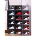 thumbnail image 3 of 2 PCS Shoe Box Clear Plastic Stackable Solid Shoe Storage Boxes, Shoe Organizer Box, Drop Front Shoe Box, Plastic Display Case, Shoe Containers for Sn, 3 of 4