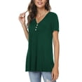 thumbnail image 3 of Anygrew Womens Summer Short Sleeve Tunic Tops Loose Fit Casual Blouses, 3 of 8