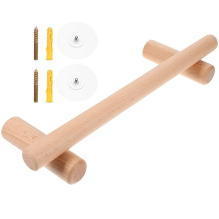 DECORNIJIA towel racks for bathroom Towel Rack Wood Khaki 1Pcs for Home Use 11.81in x 3.93in x 2.36in